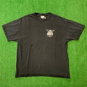 Vintage Y2K Kiss & Aerosmith Band Tour Crew Shirt